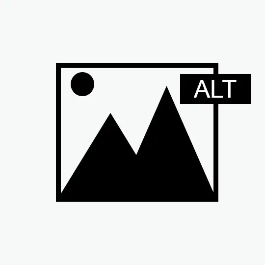 A draw of the "image" icon with alt text at the rigth hand