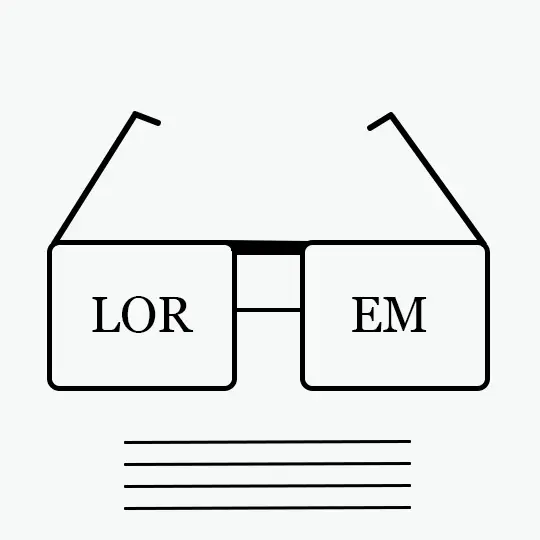 a pair of glasses with the word lorem on the lents.
